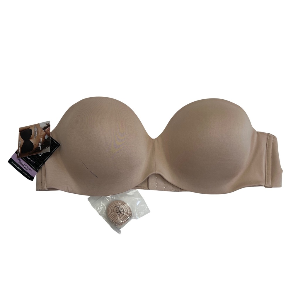 Maidenform Strapless Bra Full Coverage Underwire Size 38C Beige NWT‎